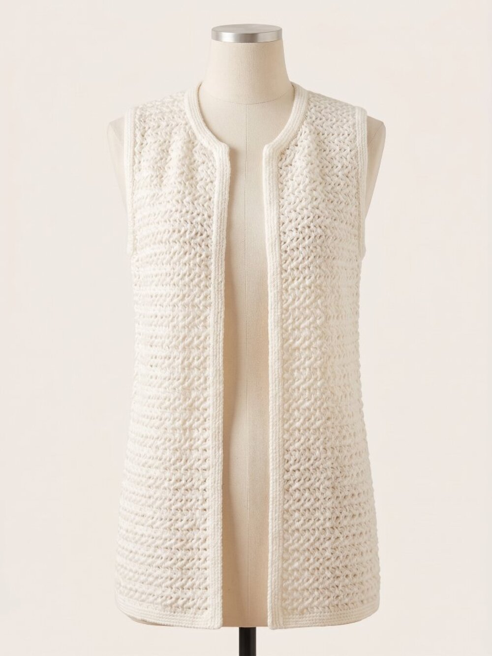 Vintage Nasharr Freres Crochet Duster Vest M